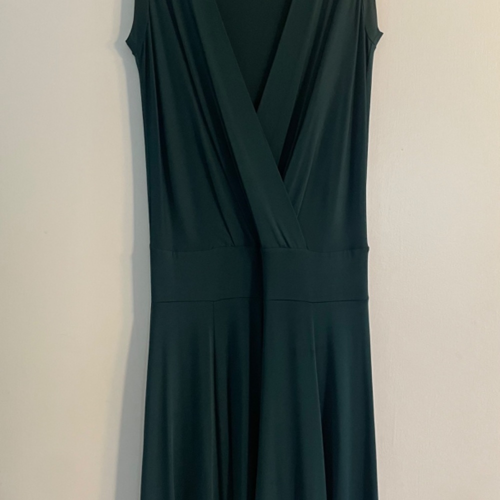 Emerald green drop waist dress
